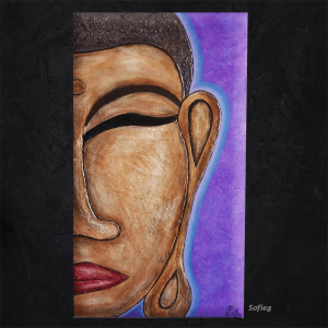 peinture abstraite acrylique bouddha violet de sofieg