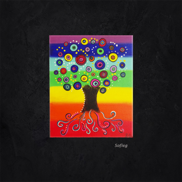 peinture abstraite arbre de vie 1
