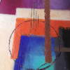 peinture abstraite et collage colorée