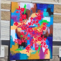 Peinture abstraite de fleur rouge de Sofieg